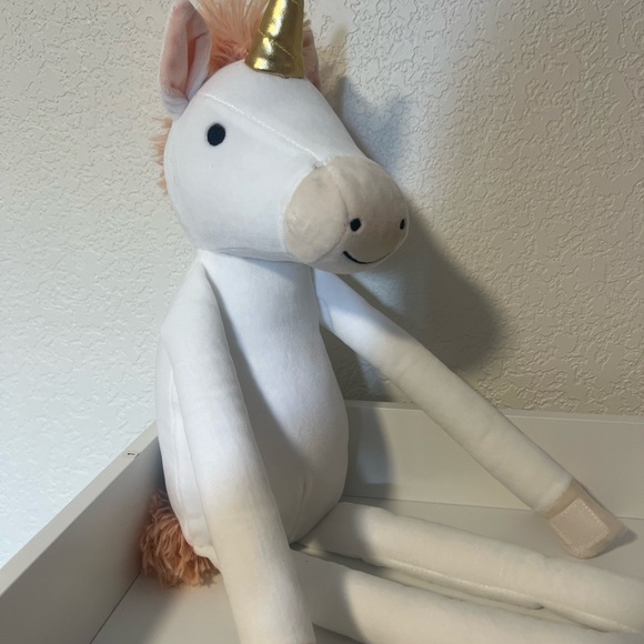 White Unicorn Plush with Gold Horn - Picture 1 of 9